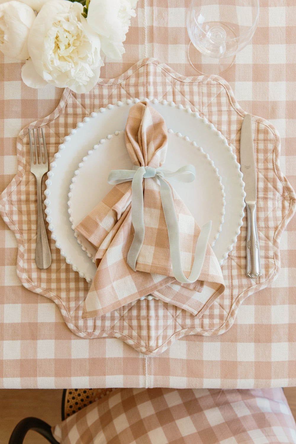 GINGHAM - Blush Napkins Heather Taylor Home simple GINGHAM - Blush Napkins Bonjour Fete - Party Supplies