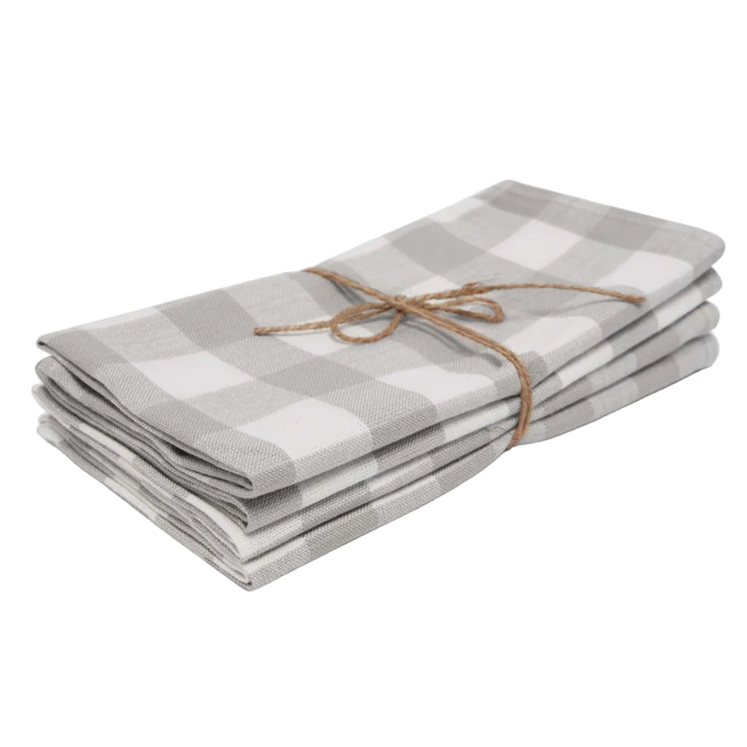 GINGHAM - Dove Napkins Heather Taylor Home simple GINGHAM - Dove Napkins Bonjour Fete - Party Supplies