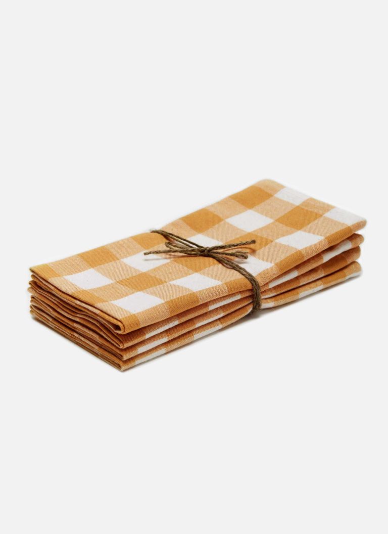 GINGHAM - Goldenrod Napkins Heather Taylor Home simple GINGHAM - Goldenrod Napkins Bonjour Fete - Party Supplies