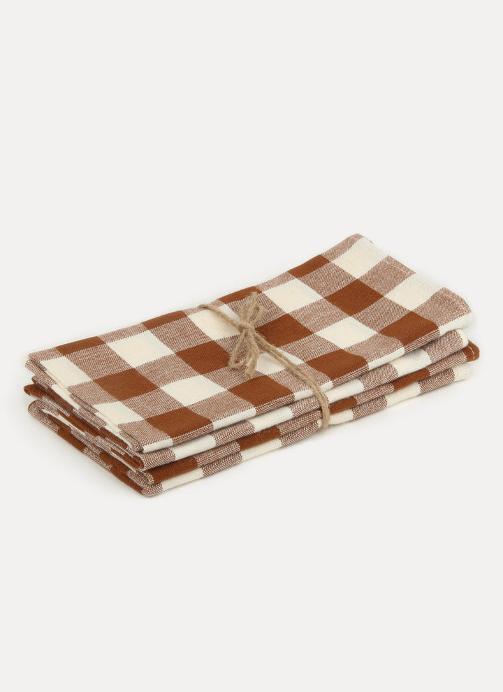 GINGHAM - Nutmeg Napkins Heather Taylor Home simple GINGHAM - Nutmeg Napkins Bonjour Fete - Party Supplies