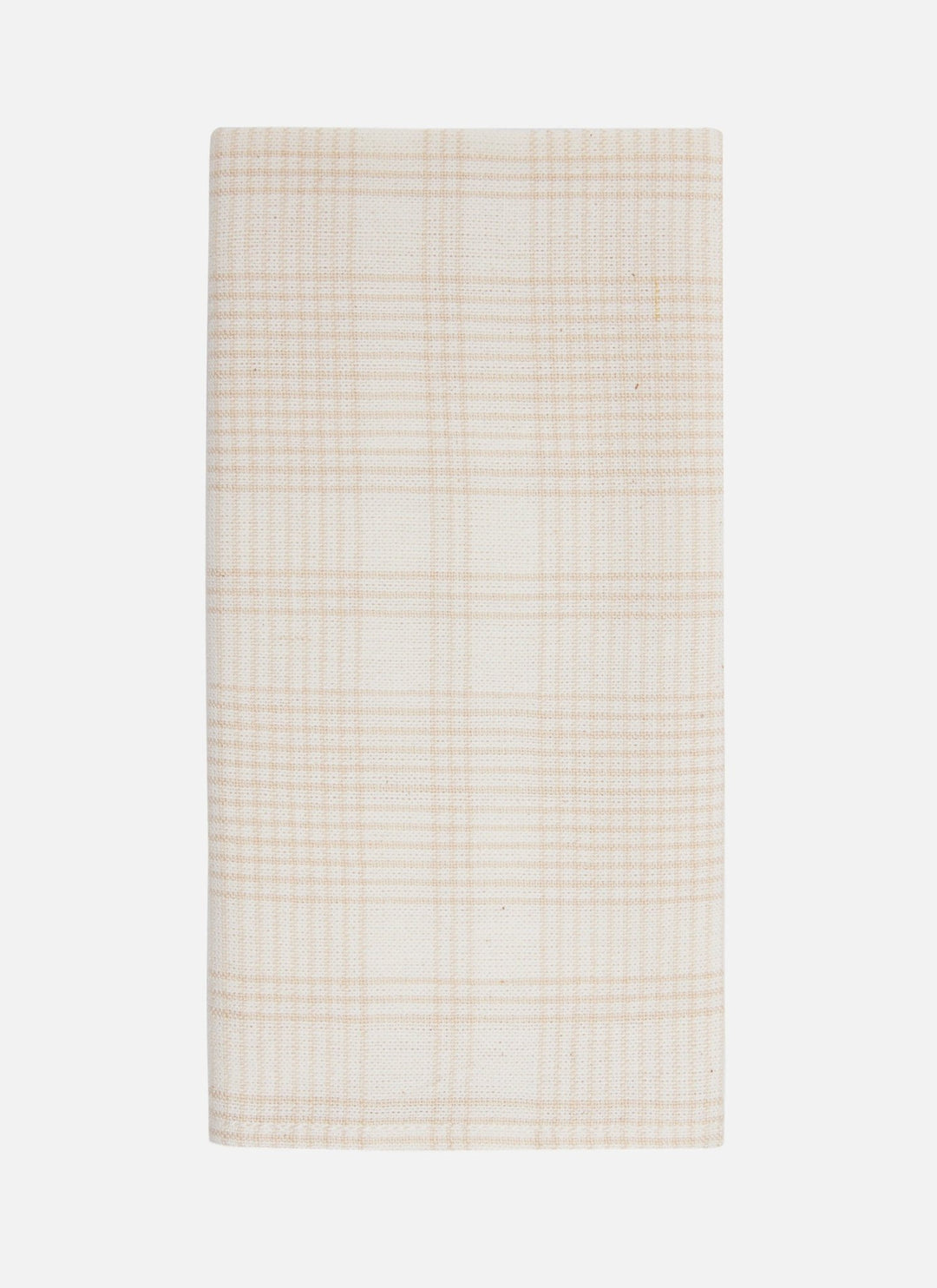 Marianne plaid cream napkin folded to show the tonal cream-on-cream handwoven check
