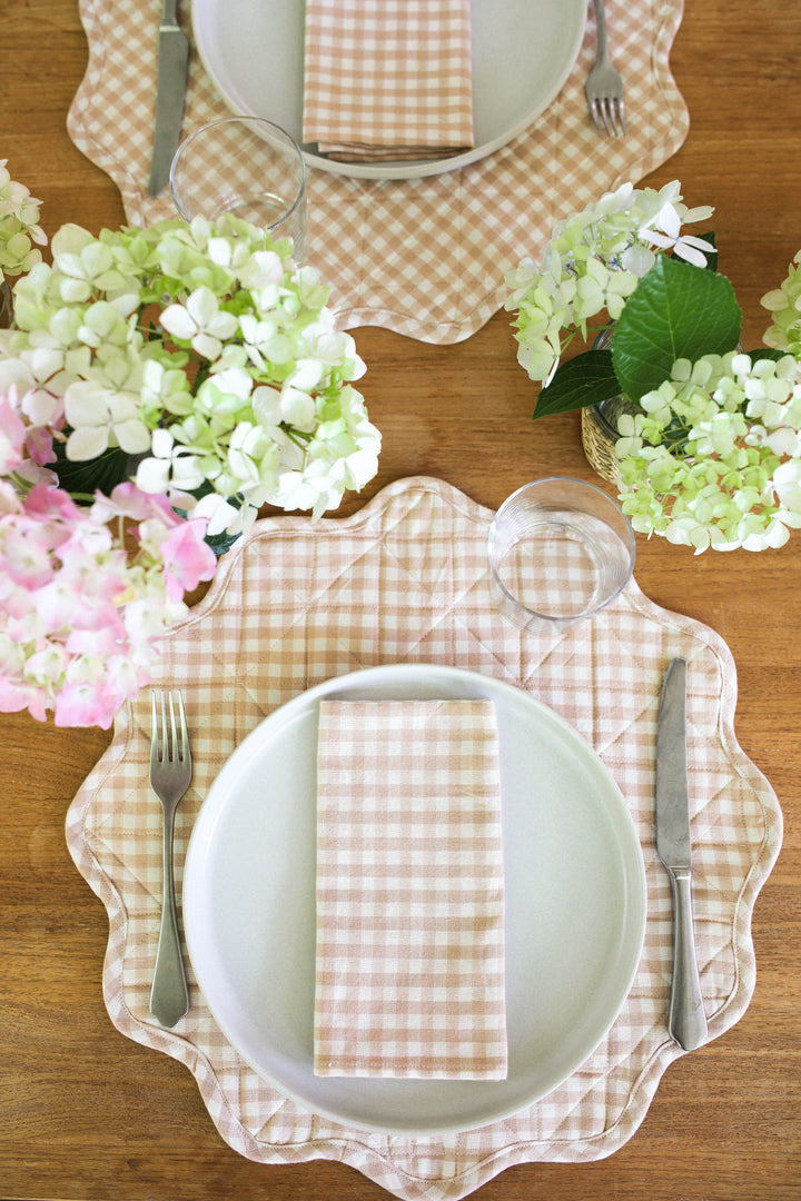 MINI GINGHAM - Blush Napkins Heather Taylor Home simple MINI GINGHAM - Blush Napkins Bonjour Fete - Party Supplies