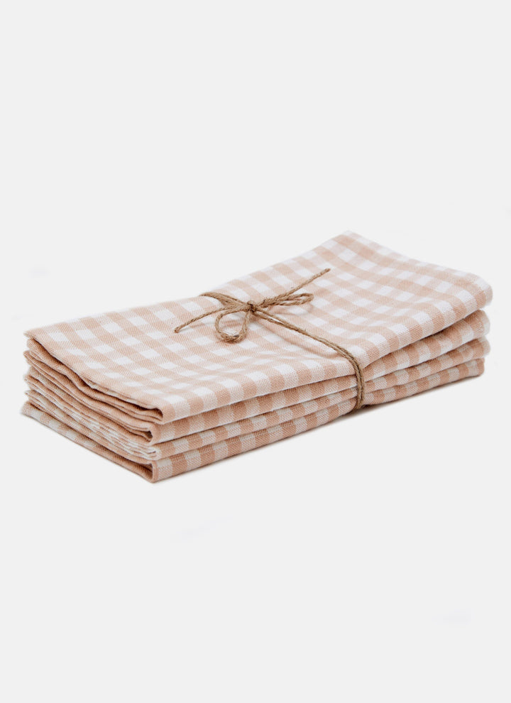 MINI GINGHAM - Blush Napkins Heather Taylor Home simple MINI GINGHAM - Blush Napkins Bonjour Fete - Party Supplies