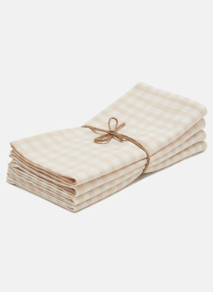 MINI GINGHAM - Cream Napkins Heather Taylor Home simple MINI GINGHAM - Cream Napkins Bonjour Fete - Party Supplies