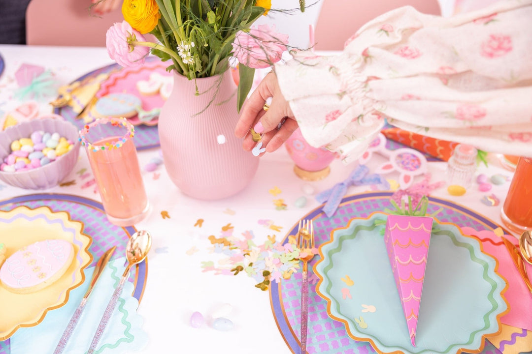 30 gram pack of Easter bunny confetti in soft spring colors