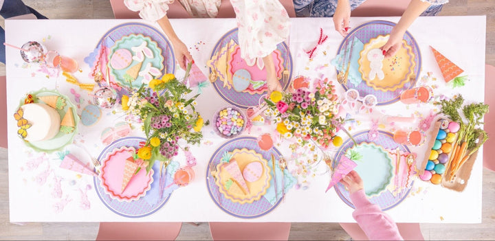 Oversized carrot party crackers for Easter place settings