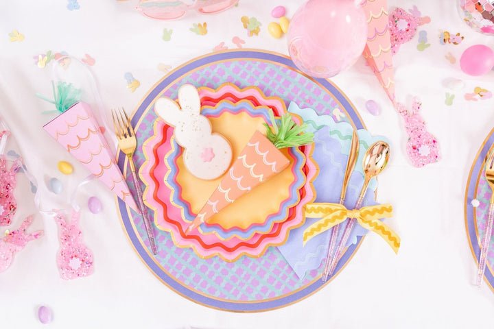 Oversized carrot party crackers for Easter place settings