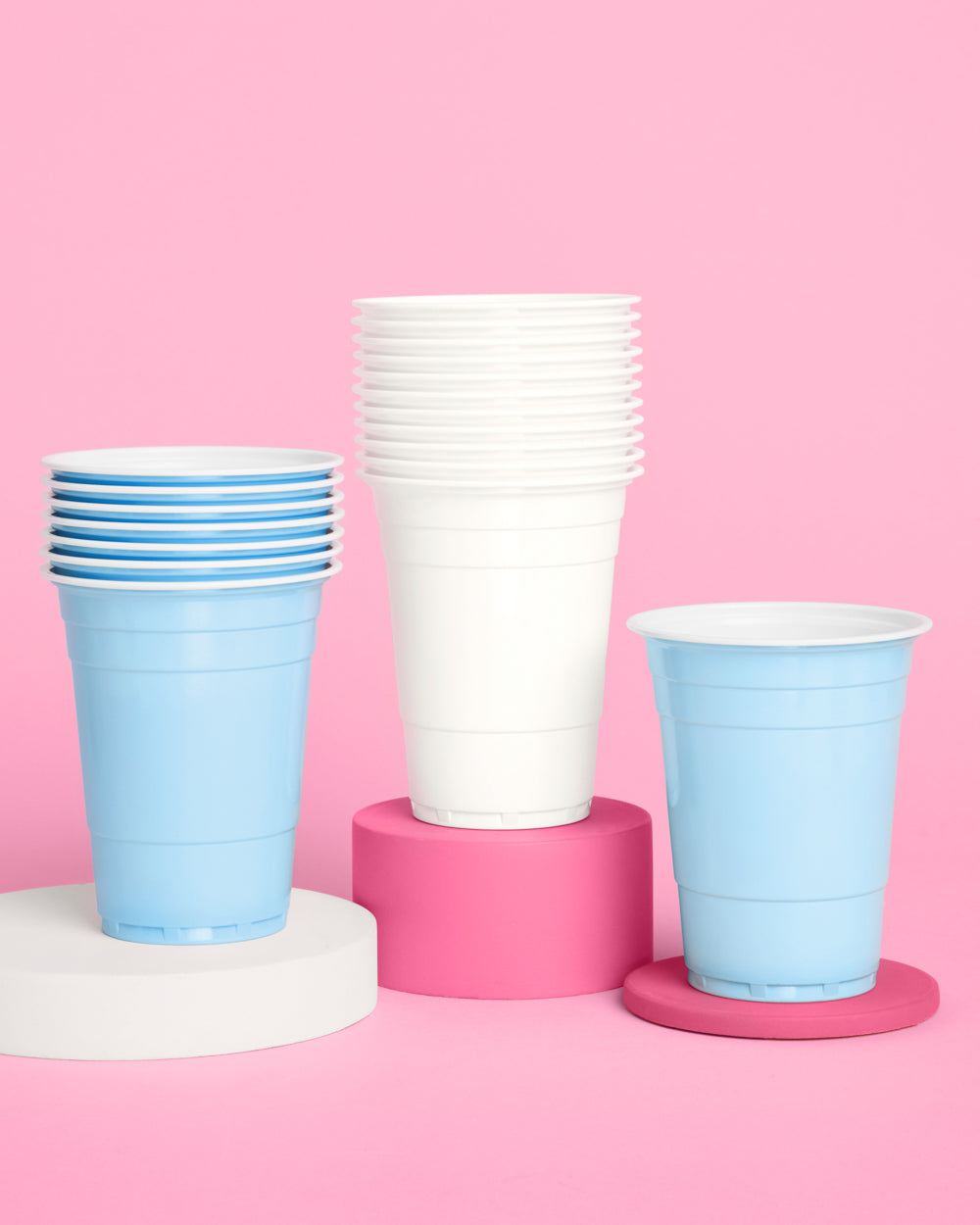 Blue + White Cups - 50 matte 16 oz cups xo, Fetti cups Blue + White Cups - 50 matte 16 oz cups Bonjour Fete - Party Supplies