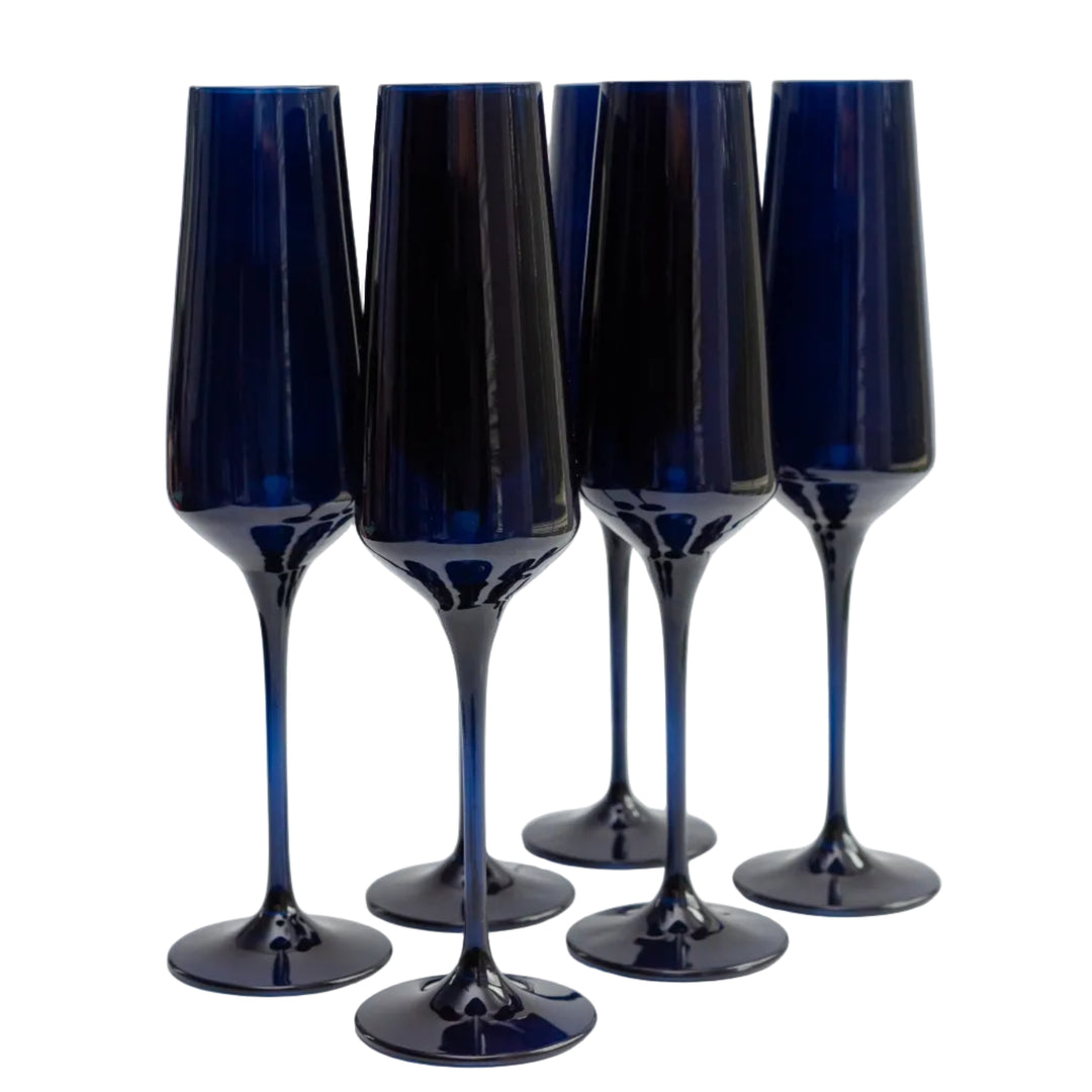 Midnight Blue Champagne Flute Set
