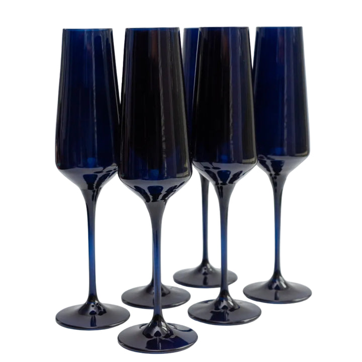 Midnight Blue Champagne Flute Set