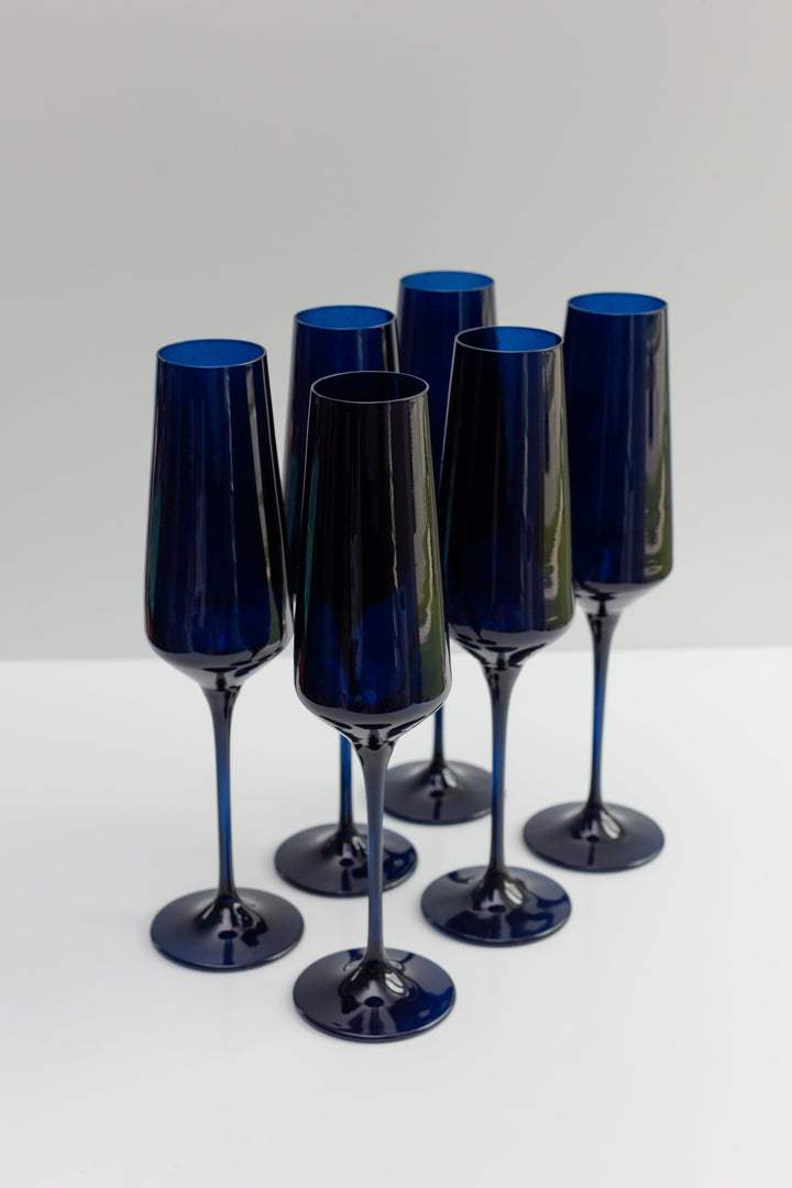 Midnight Blue Champagne Flute Set