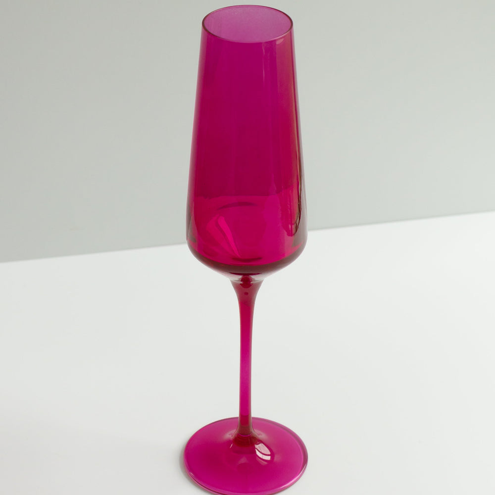 Estelle Colored Champagne Flute - Set of 6 {Viva Magenta (Our Fuchsia)} Estelle Colored Glass glassware Estelle Colored Champagne Flute - Set of 6 {Viva Magenta (Our Fuchsia)} Bonjour Fete - Party Supplies