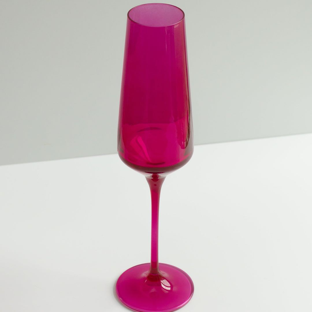 Estelle Colored Champagne Flute - Set of 6 {Viva Magenta (Our Fuchsia)} Estelle Colored Glass glassware Estelle Colored Champagne Flute - Set of 6 {Viva Magenta (Our Fuchsia)} Bonjour Fete - Party Supplies