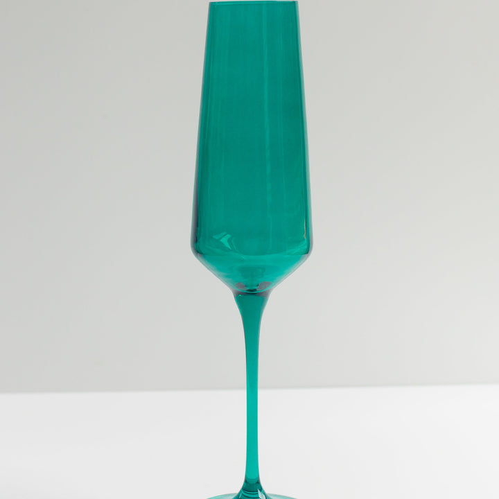 Estelle Colored Champagne Flute - Set of 6 {Emerald Green} Estelle Colored Glass glassware Estelle Colored Champagne Flute - Set of 6 {Emerald Green} Bonjour Fete - Party Supplies