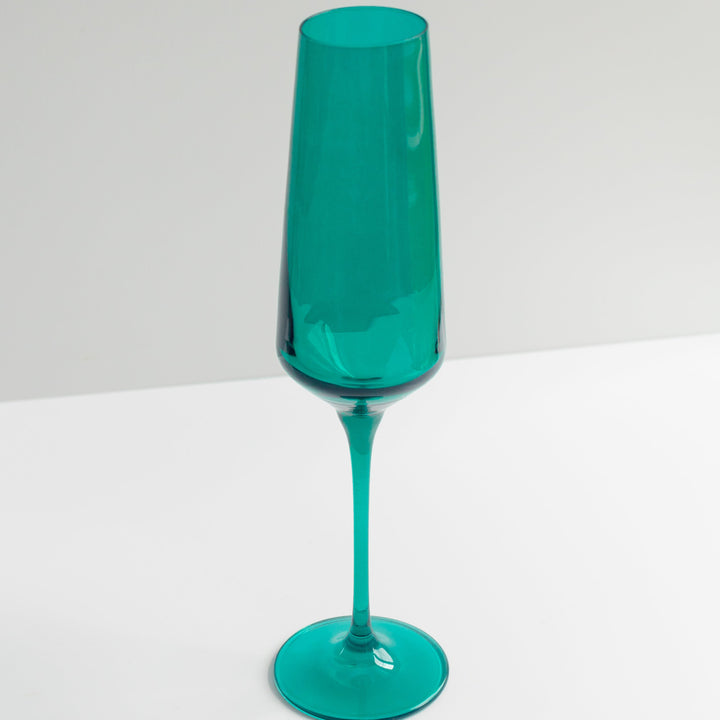 Estelle Colored Champagne Flute - Set of 6 {Emerald Green} Estelle Colored Glass glassware Estelle Colored Champagne Flute - Set of 6 {Emerald Green} Bonjour Fete - Party Supplies