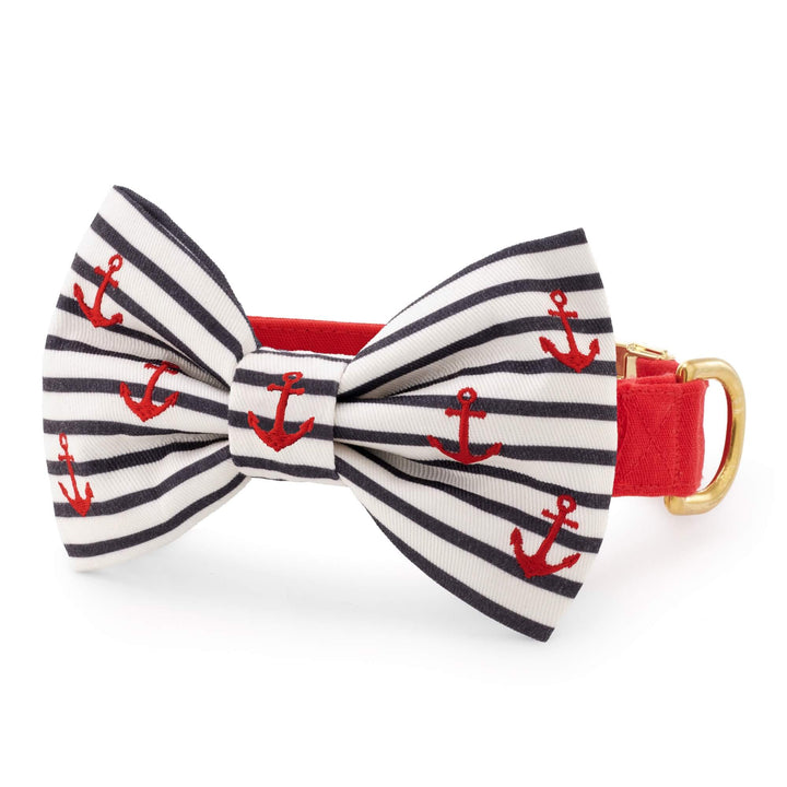 Anchor Embroidered Bow Tie Collar - Bonjour Fête 