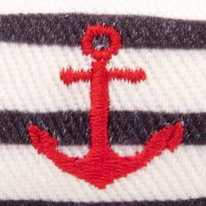 Anchor embroidered collar shown with a removable bow