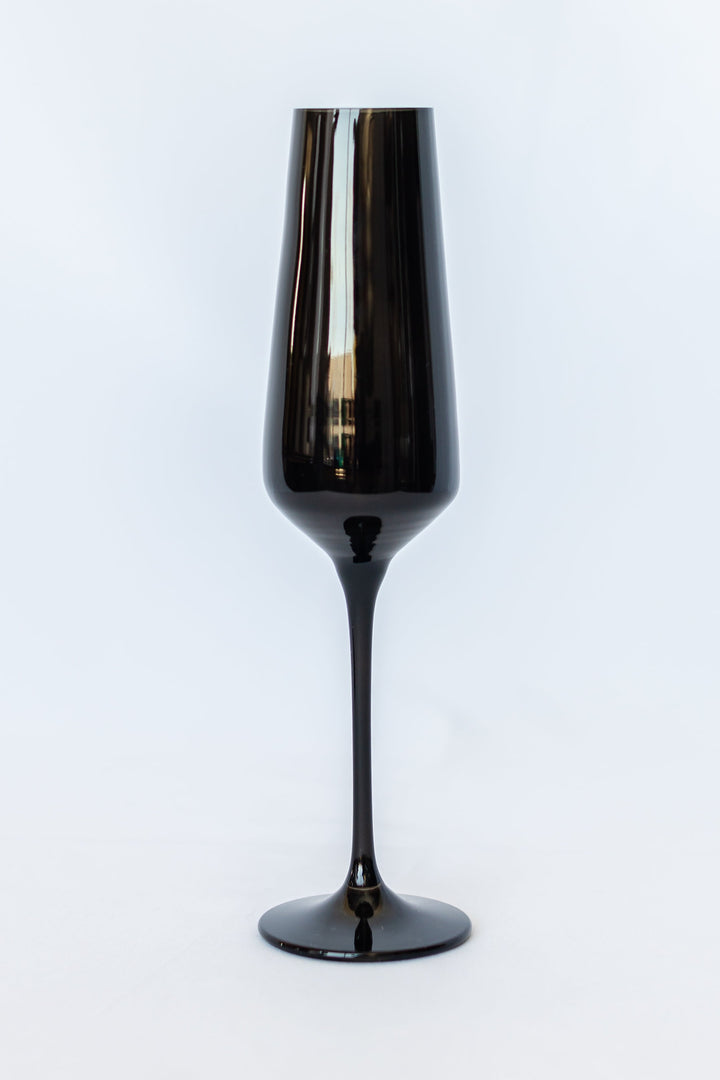 Black Champagne Flute Set