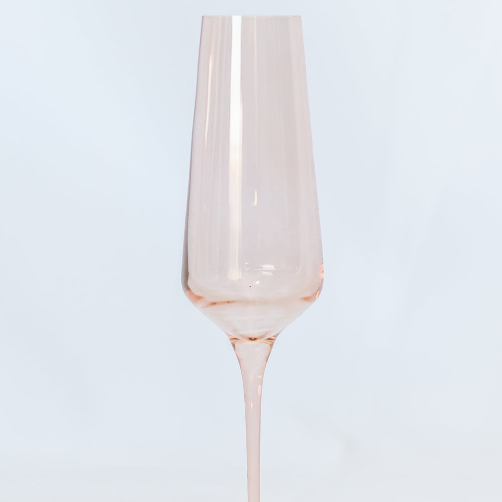 Estelle Colored Champagne Flute - Set of 6 {Blush Pink} Estelle Colored Glass Drinkware Estelle Colored Champagne Flute - Set of 6 {Blush Pink} Bonjour Fete - Party Supplies