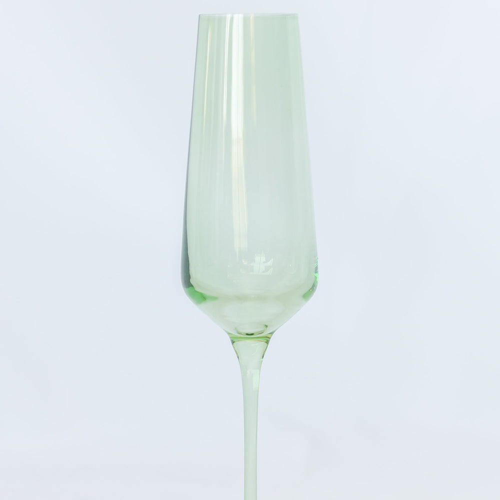 Estelle Colored Champagne Flute - Set of 6 {Mint Green} Estelle Colored Glass Drinkware Estelle Colored Champagne Flute - Set of 6 {Mint Green} Bonjour Fete - Party Supplies