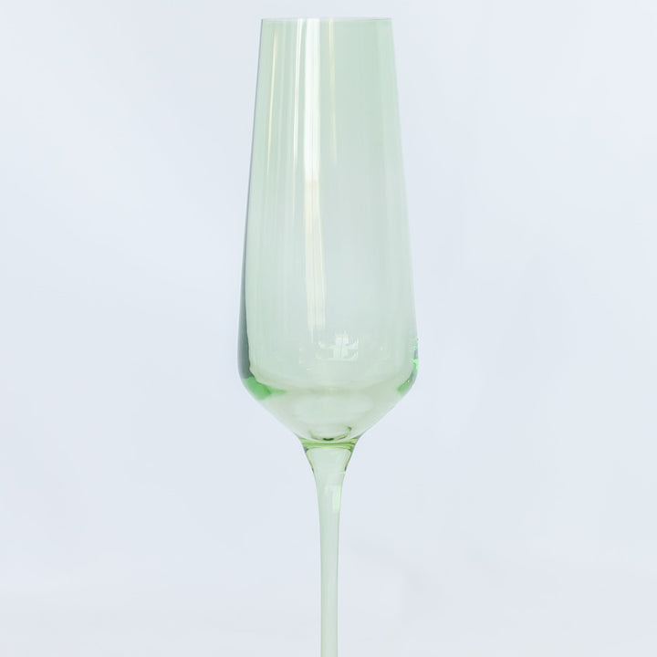 Estelle Colored Champagne Flute - Set of 6 {Mint Green} Estelle Colored Glass Drinkware Estelle Colored Champagne Flute - Set of 6 {Mint Green} Bonjour Fete - Party Supplies