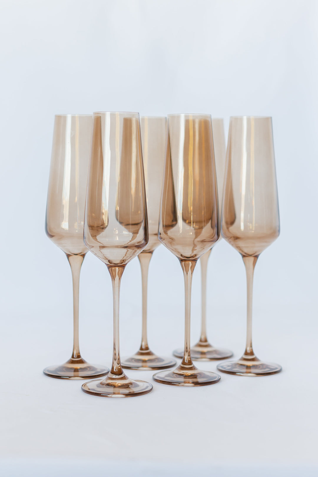 Estelle Colored Champagne Flute - Set of 6 {Mocha Mousse (Our Amber Smoke)}