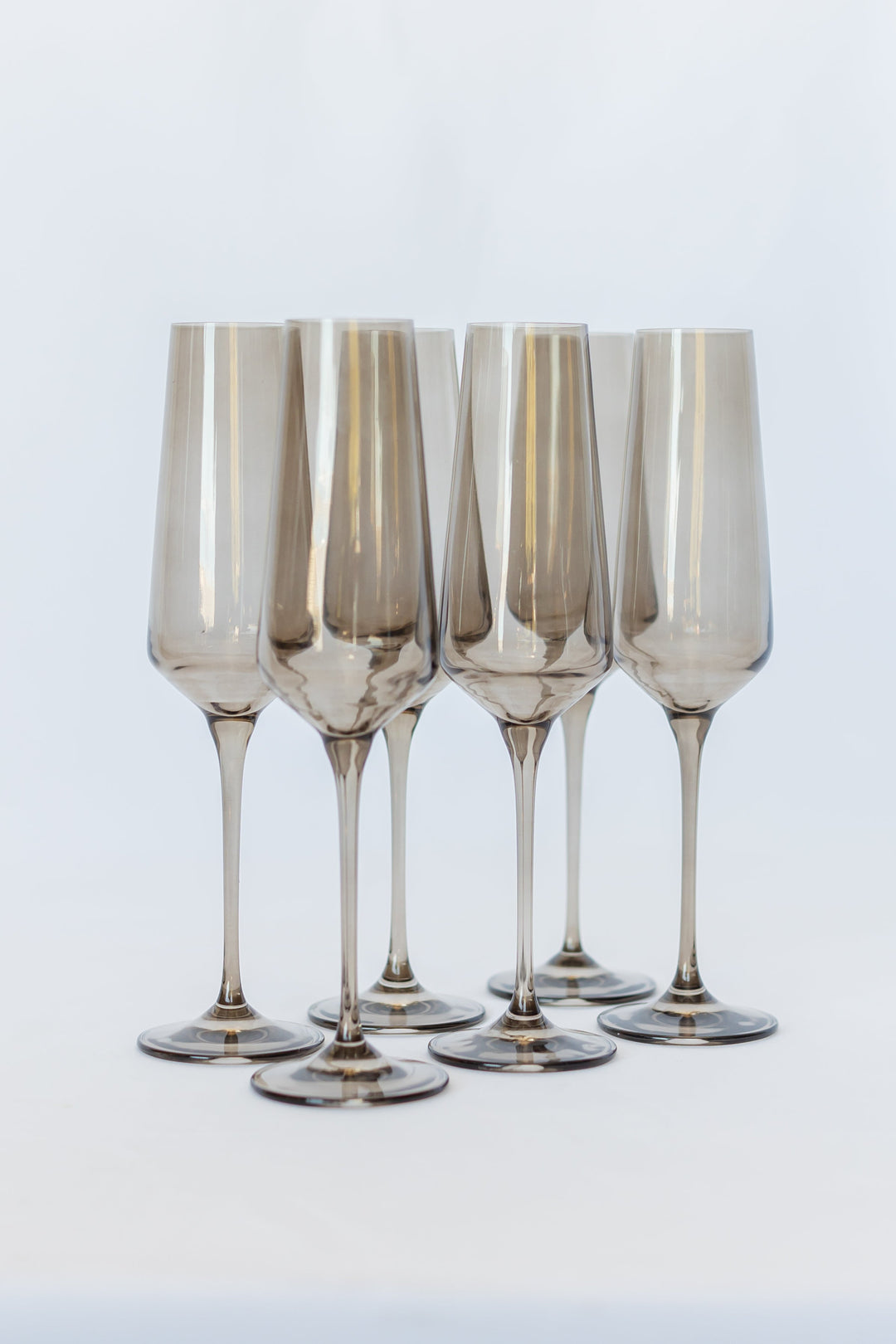 Estelle Colored Champagne Flute - Set of 6 {Gray Smoke}