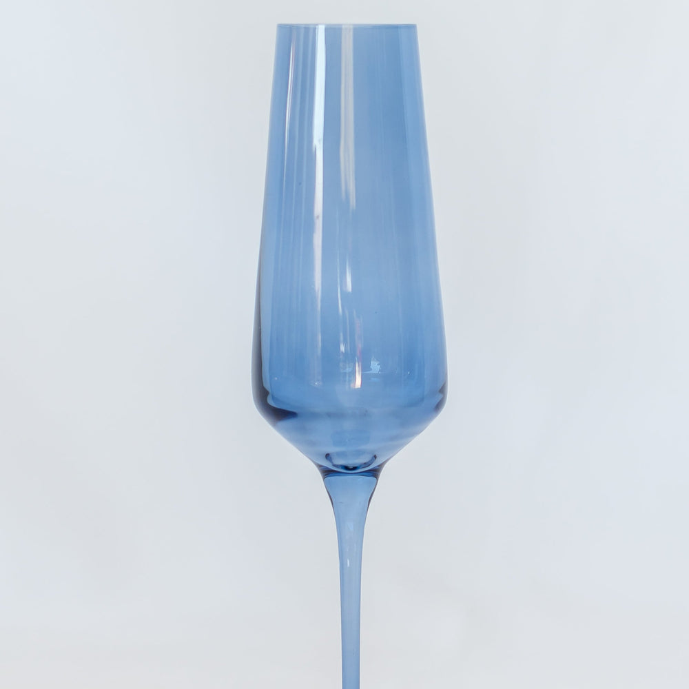Estelle Colored Champagne Flute - Set of 6 {Cobalt Blue} Estelle Colored Glass Drinkware Estelle Colored Champagne Flute - Set of 6 {Cobalt Blue} Bonjour Fete - Party Supplies