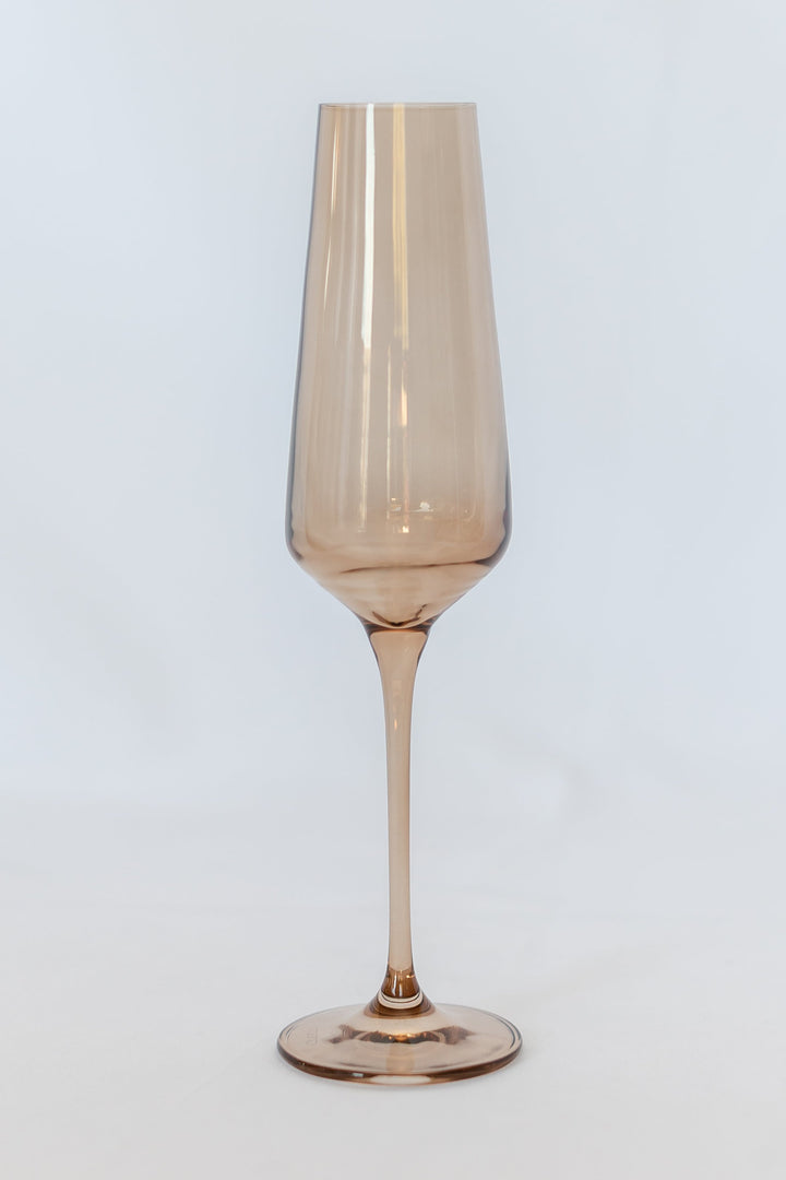 Estelle Colored Champagne Flute - Set of 6 {Mocha Mousse (Our Amber Smoke)}