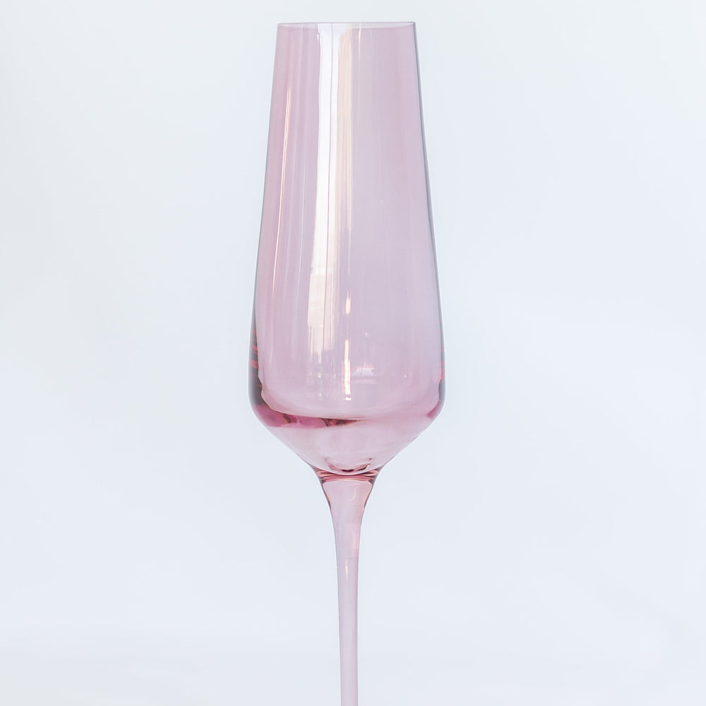 Estelle Colored Champagne Flute - Set of 6 {Rose} Estelle Colored Glass Drinkware Estelle Colored Champagne Flute - Set of 6 {Rose} Bonjour Fete - Party Supplies