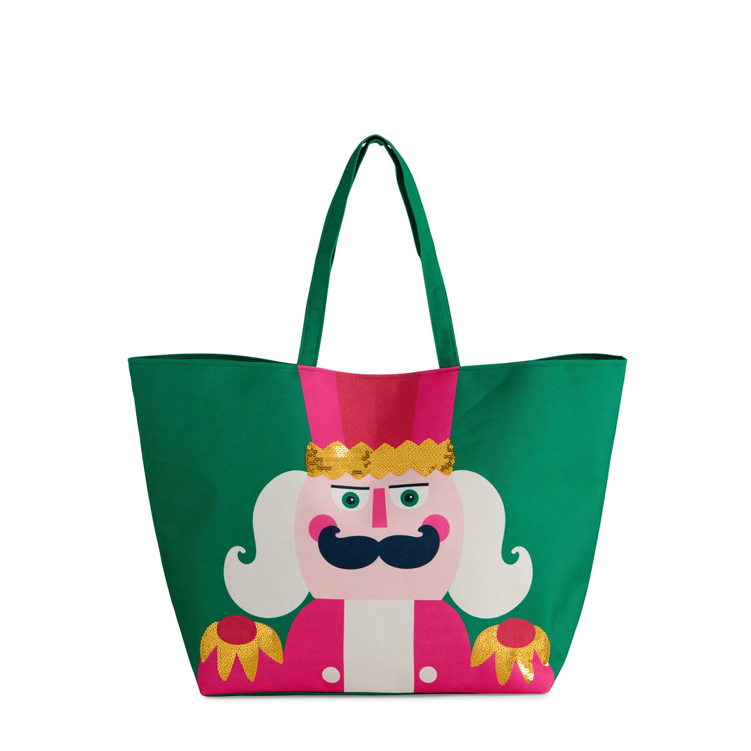 Shiraleah Nutcracker Gifting Tote, Green Shiraleah Retail Totes Shiraleah Nutcracker Gifting Tote, Green Bonjour Fete - Party Supplies