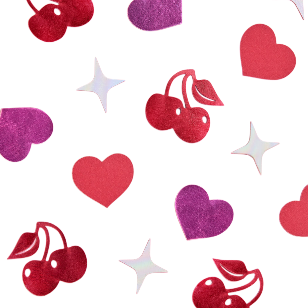 CHERRY HEART CONFETTI xo, Fetti xo, Fetti Collective CHERRY HEART CONFETTI Bonjour Fete - Party Supplies
