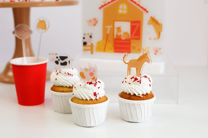 Farm themed acrylic mini toppers by Joyeux Company