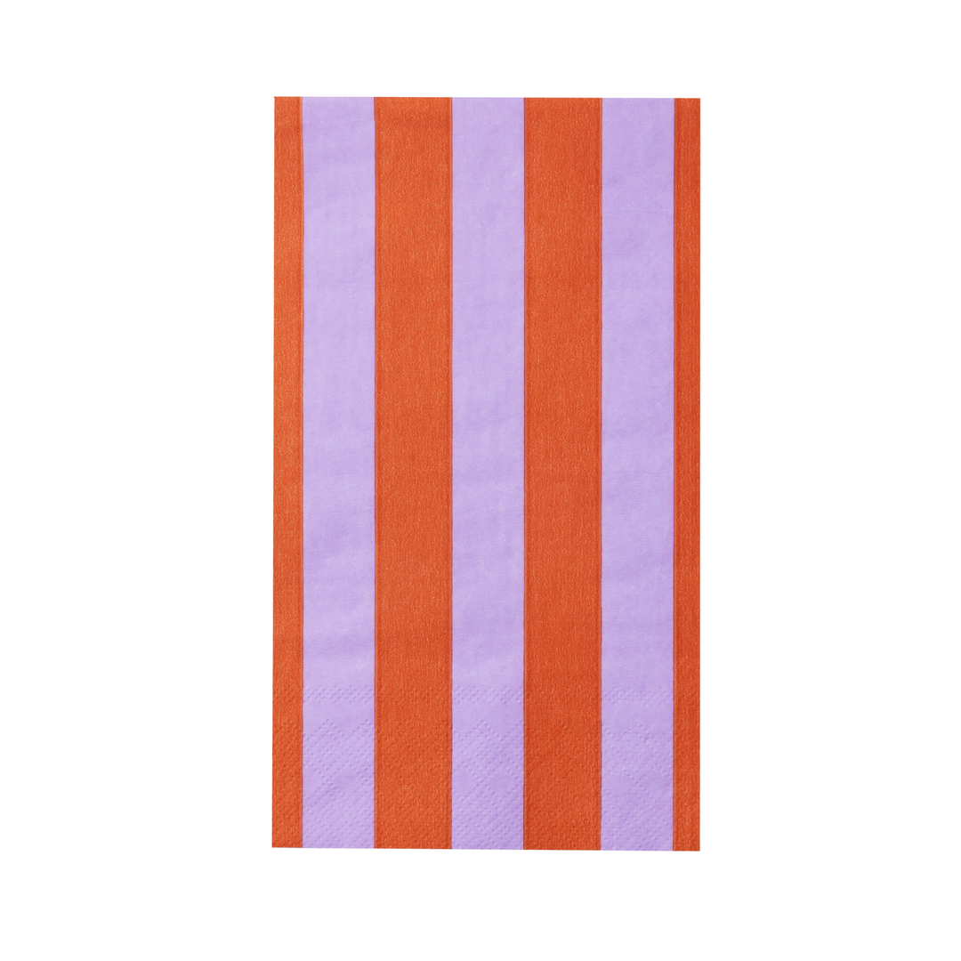 SUNKISSED ORANGE & LILAC SIGNATURE CABANA STRIPE GUEST TOWELS Bonjour Fete Napkins Sunkissed Orange & Lilac Signature Cabana Stripe Guest Towels Bonjour Fete - Party Supplies