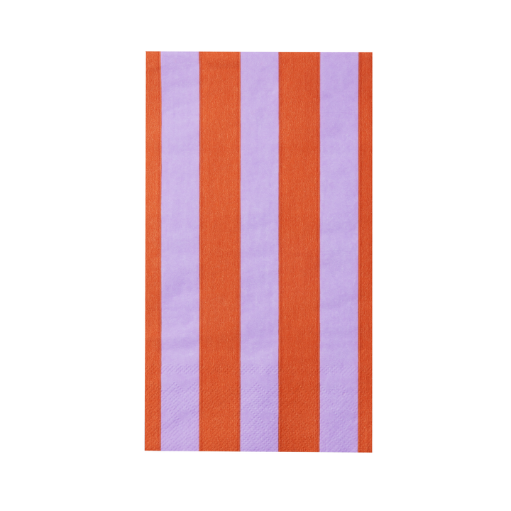 SUNKISSED ORANGE & LILAC SIGNATURE CABANA STRIPE GUEST TOWELS Bonjour Fete Napkins Sunkissed Orange & Lilac Signature Cabana Stripe Guest Towels Bonjour Fete - Party Supplies