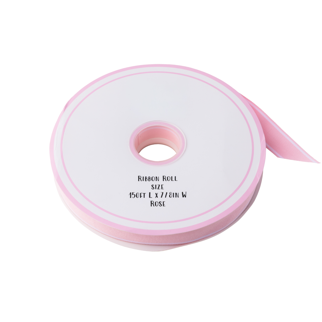 Pink Striped Grosgrain Ribbon- Bonjour Fete Party Supplies