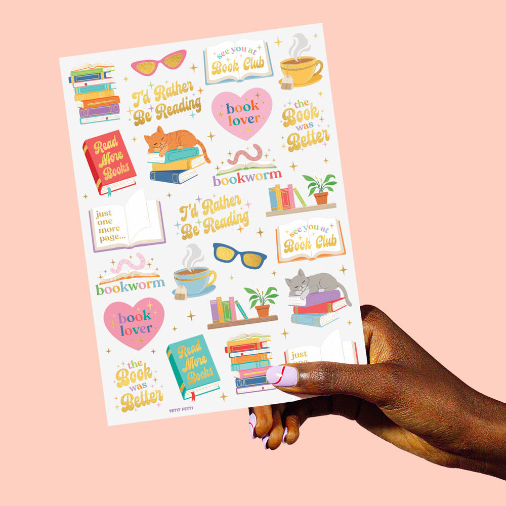 BOOK LOVER TEMPORARY TATTOOS xo, Fetti Temporary Tattoos BOOK LOVER TEMPORARY TATTOOS Bonjour Fete - Party Supplies