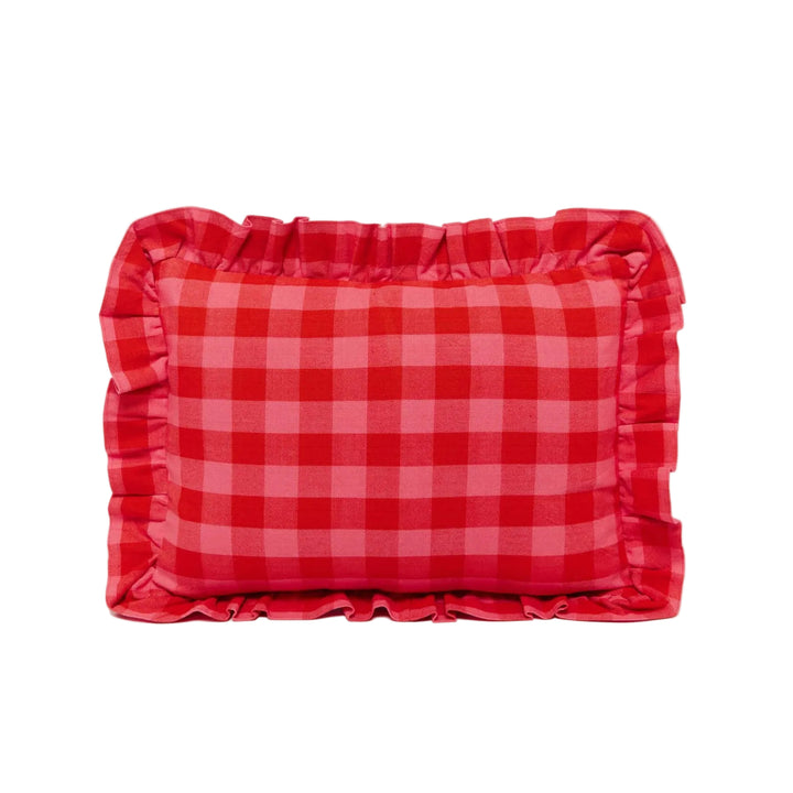 GINGHAM - Guava Petite Pillow Heather Taylor Home simple GINGHAM - Guava Petite Pillow Bonjour Fete - Party Supplies