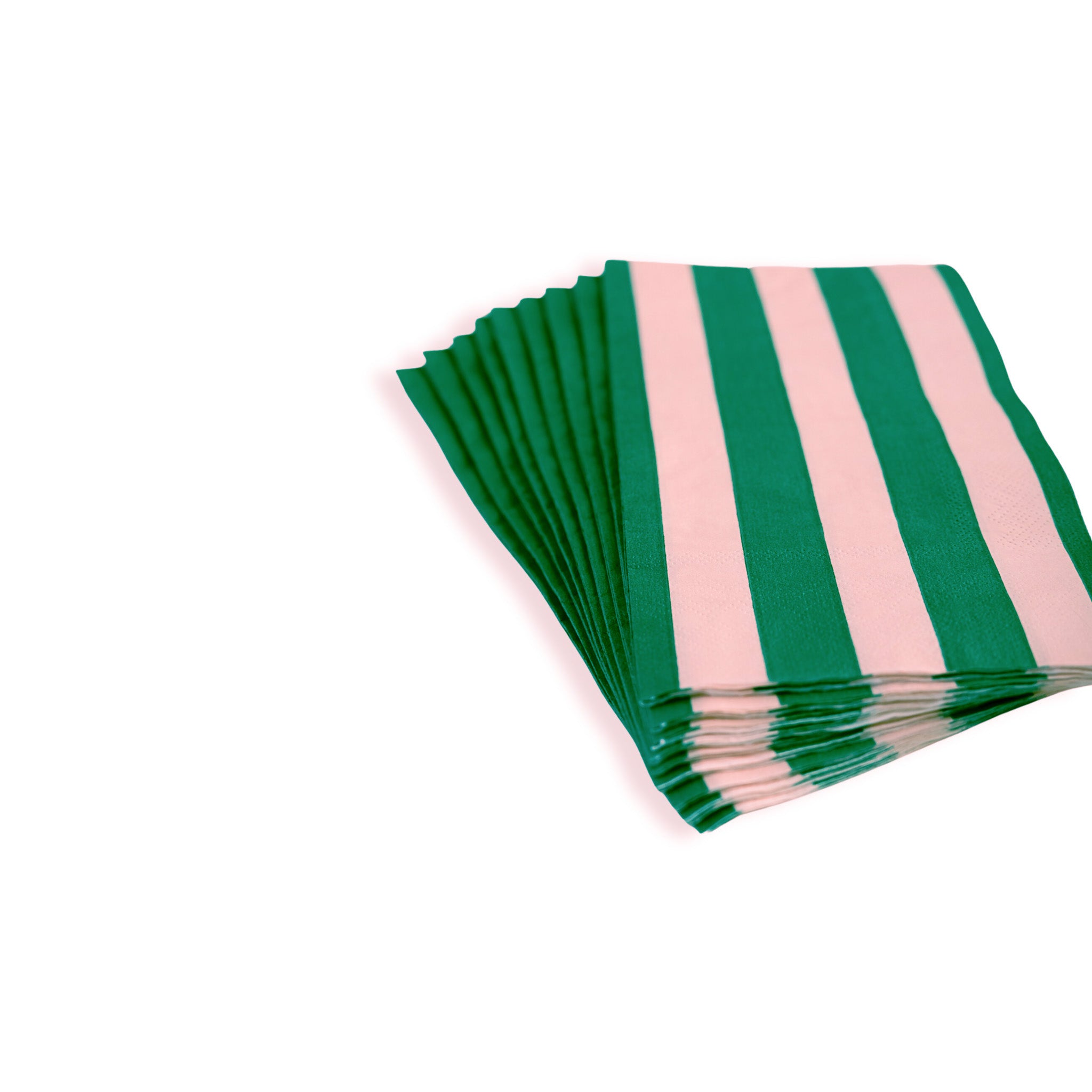 Pink and Green Signature Cabana Stripe Guest Towels