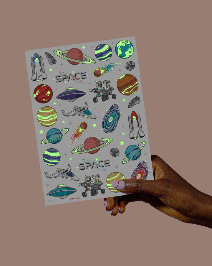 Far Out Glow in the Dark Space Tattoos