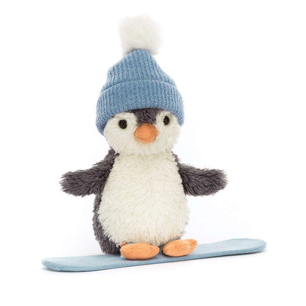 PEANUT PENGUIN SNOWBOARDING BY JELLYCAT Jellycat Holiday Toys & Books PEANUT PENGUIN SNOWBOARDING BY JELLYCAT Bonjour Fete - Party Supplies