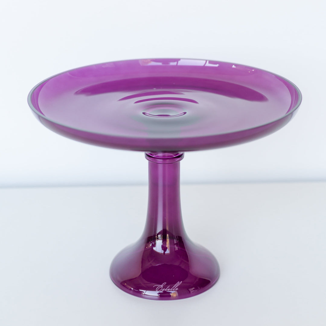 Estelle Cake Stand {Amethyst} Estelle Colored Glass Cake Stand CAKE STAND Estelle Cake Stand {Amethyst} Bonjour Fete - Party Supplies