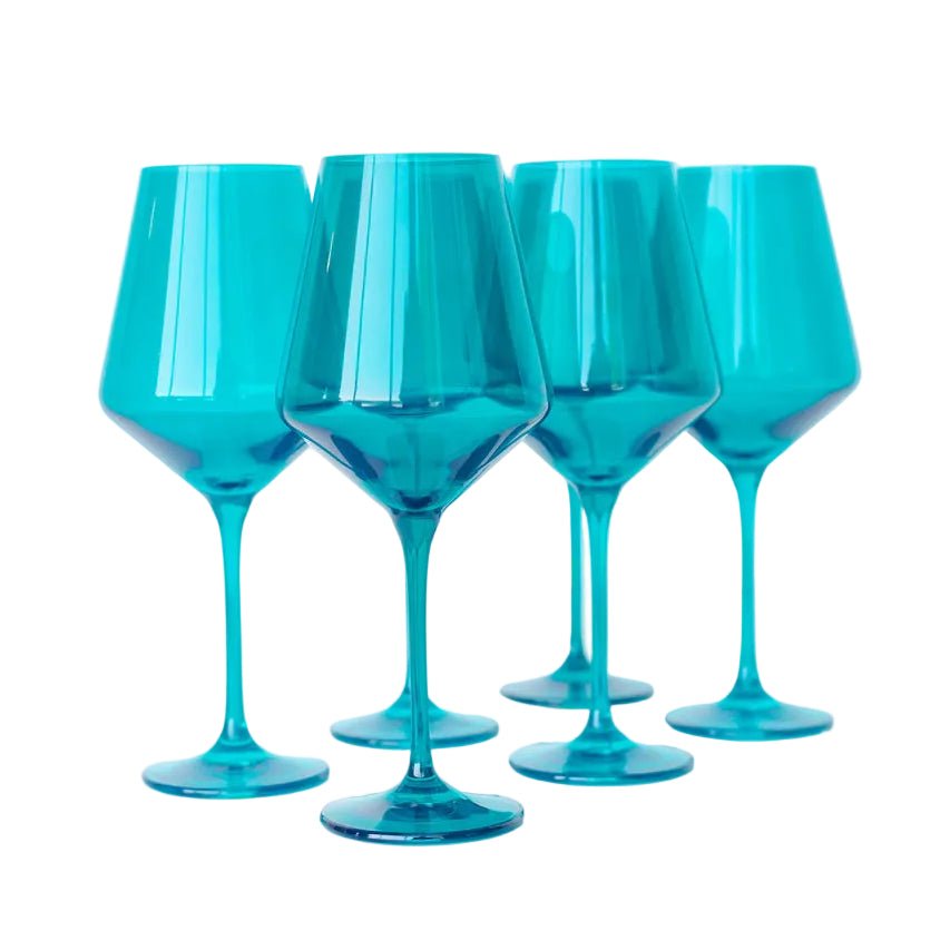 Estelle Colored Wine Stemware - Set of 6 {Teal}