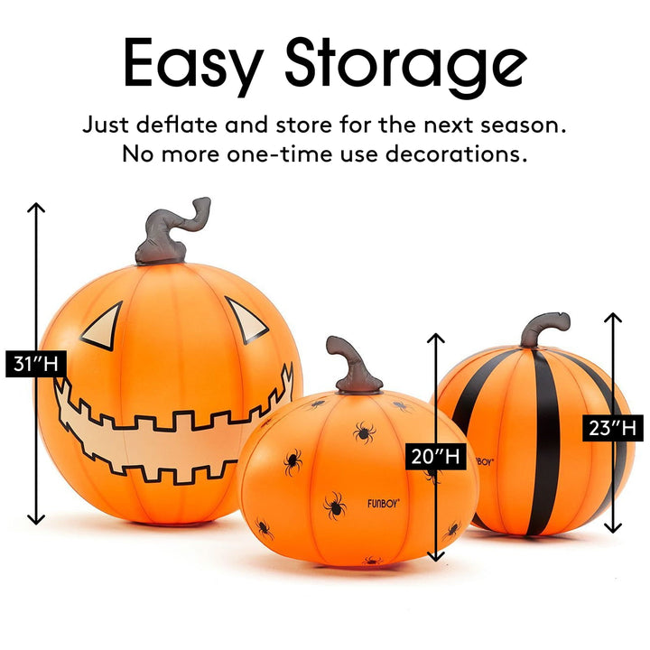 Light-Up Inflatable Pumpkin Decor, Set of 3