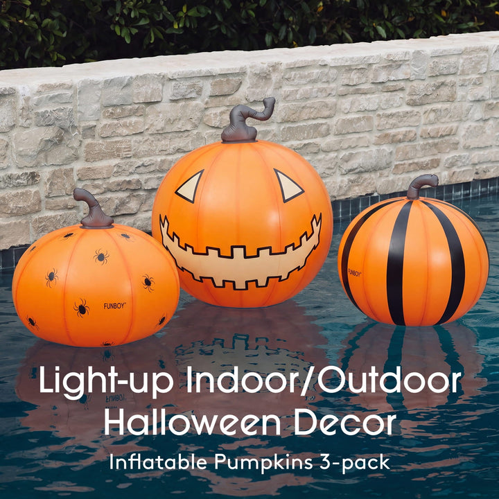 Light-Up Inflatable Pumpkin Decor, Set of 3