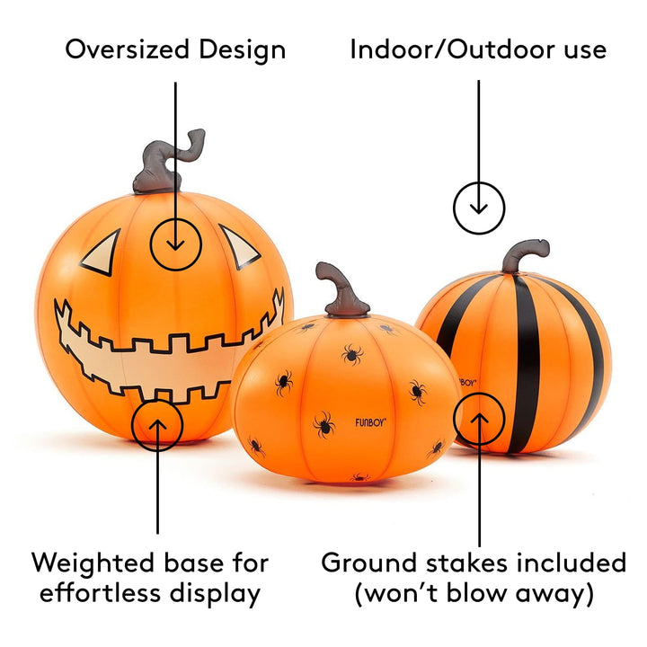 Light-Up Inflatable Pumpkin Decor, Set of 3