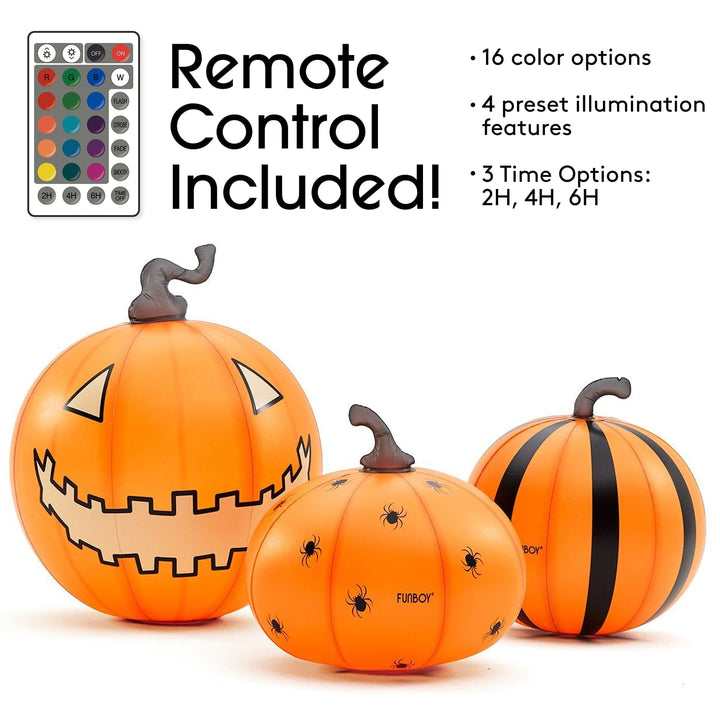 Light-Up Inflatable Pumpkin Decor, Set of 3
