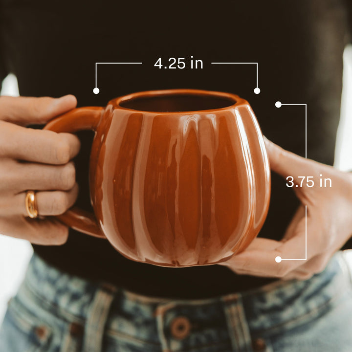 Black Pumpkin 19 oz Figural Coffee Mug