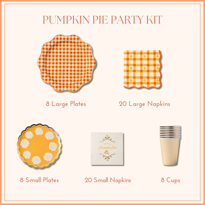 PUMPKIN PIE PARTY KIT Bonjour Fête  Thanksgiving Party Supplies PUMPKIN PIE PARTY KIT Bonjour Fete - Party Supplies