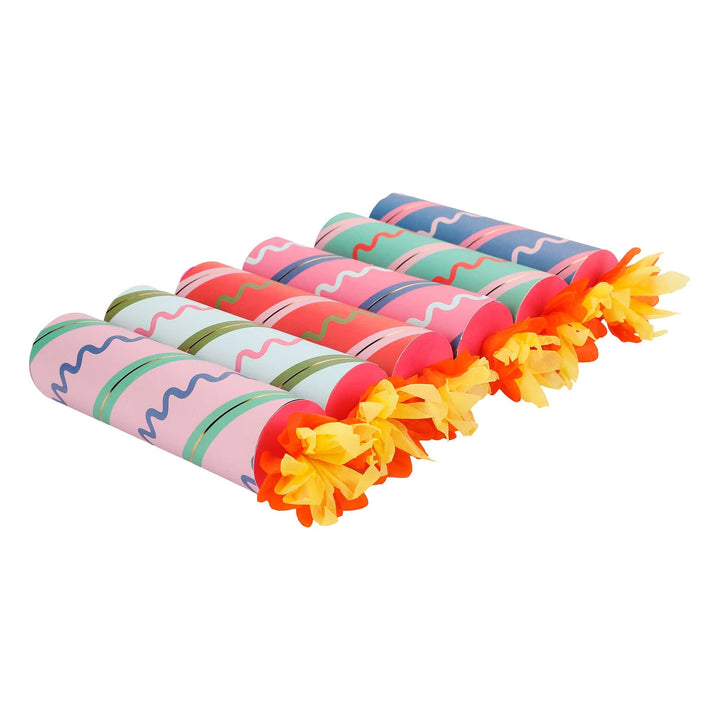 Colorful candle shaped party crackers for birthday place settings and party favors